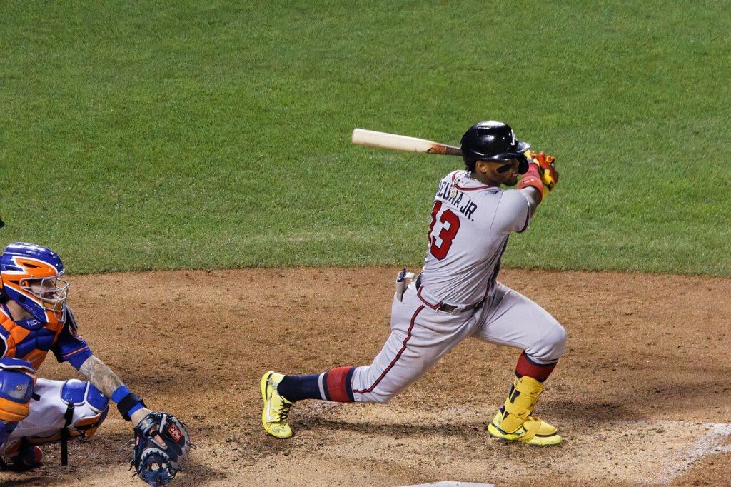 Ronald Acuña Jr. of the Atlanta Braves in July 2018.