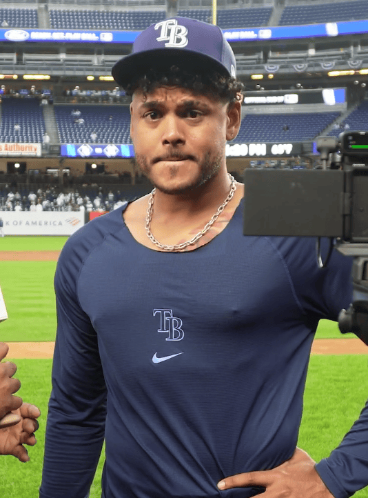 Freddy Peralta speaking during an interview in October 2026.